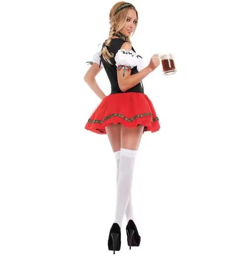 Rød Oktoberfest Kjole