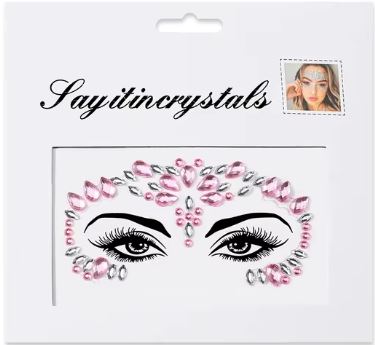 Ansigtsmykker Rhinestones Pink/Silver