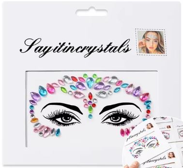 Ansigtsmykker Rhinestones Assorteret Farver / Størrelser