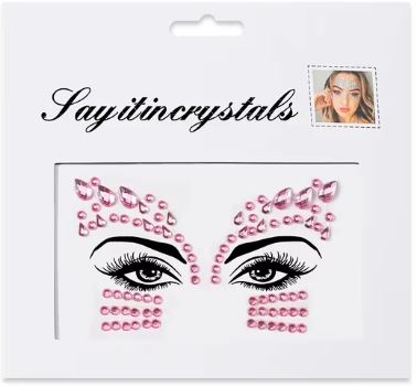 Ansigtsmykker Rhinestones Pink