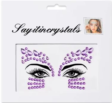 Ansigtsmykker Rhinestones Lilla