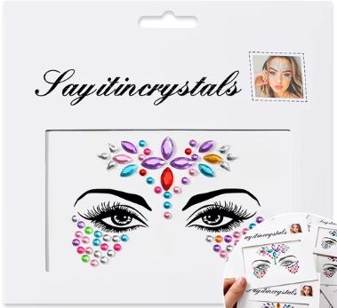 Ansigtsmykker Rhinestones Assorteret Farver / Størrelser