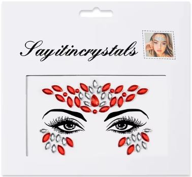 Ansigtsmykker Rhinestones Silver/Red